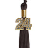 Brown Graduation Tassel with Gold Bling Charm by Wholesale Grad Supply