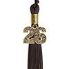 Brown Graduation Tassel with Gold Bling Charm by Wholesale Grad Supply