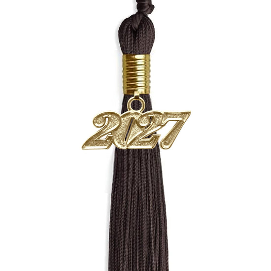 Brown Graduation Tassel with Gold Bling Charm by Wholesale Grad Supply