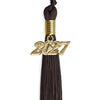 Brown Graduation Tassel with Gold Bling Charm by Wholesale Grad Supply