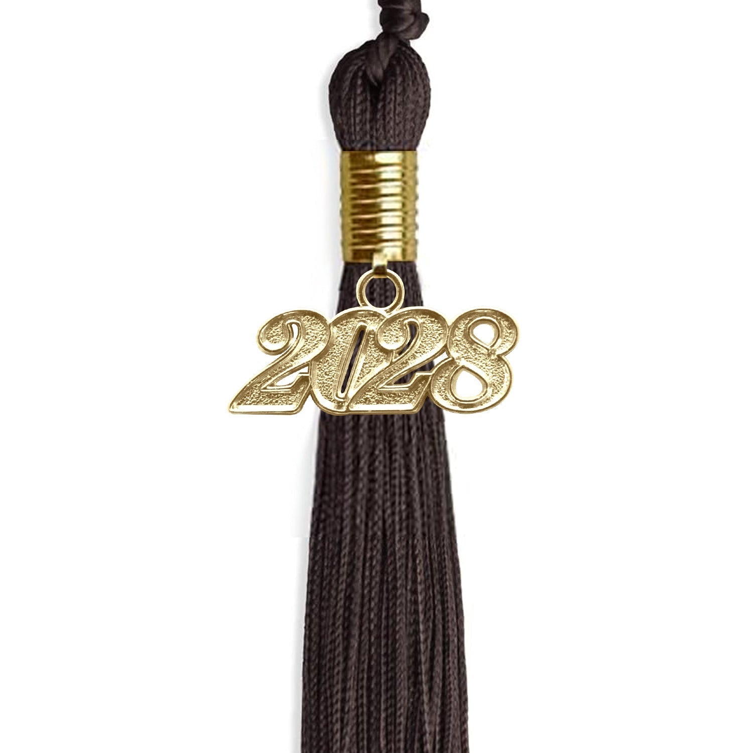 Brown Graduation Tassel with Gold Bling Charm by Wholesale Grad Supply