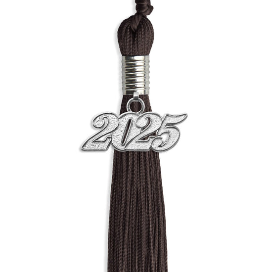 Brown Graduation Tassel with Silver Bling Charm by Wholesale Grad Supply