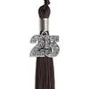 Brown Graduation Tassel with Silver Bling Charm by Wholesale Grad Supply