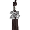 Brown Graduation Tassel with Silver Bling Charm by Wholesale Grad Supply
