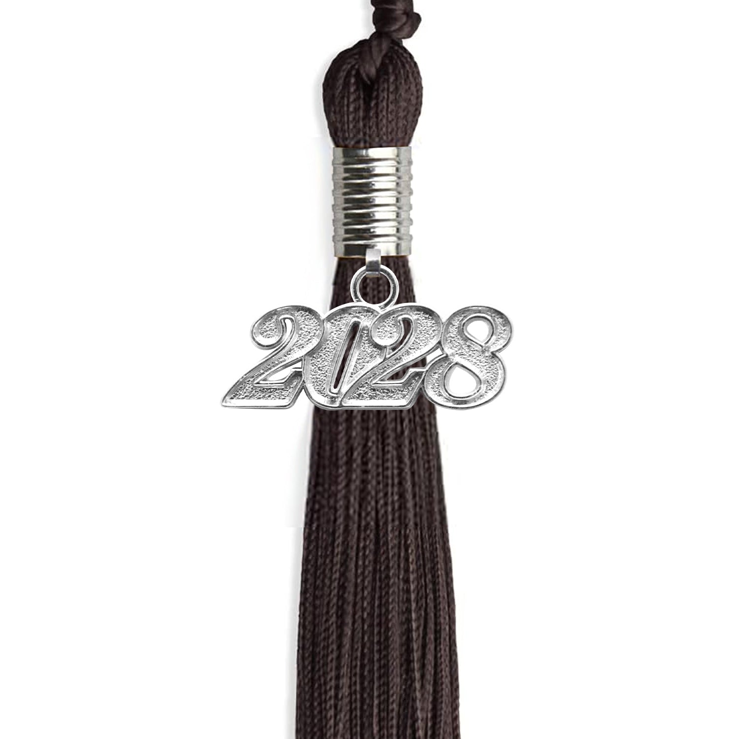 Brown Graduation Tassel with Silver Bling Charm by Wholesale Grad Supply