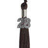 Brown Graduation Tassel with Silver Bling Charm by Wholesale Grad Supply