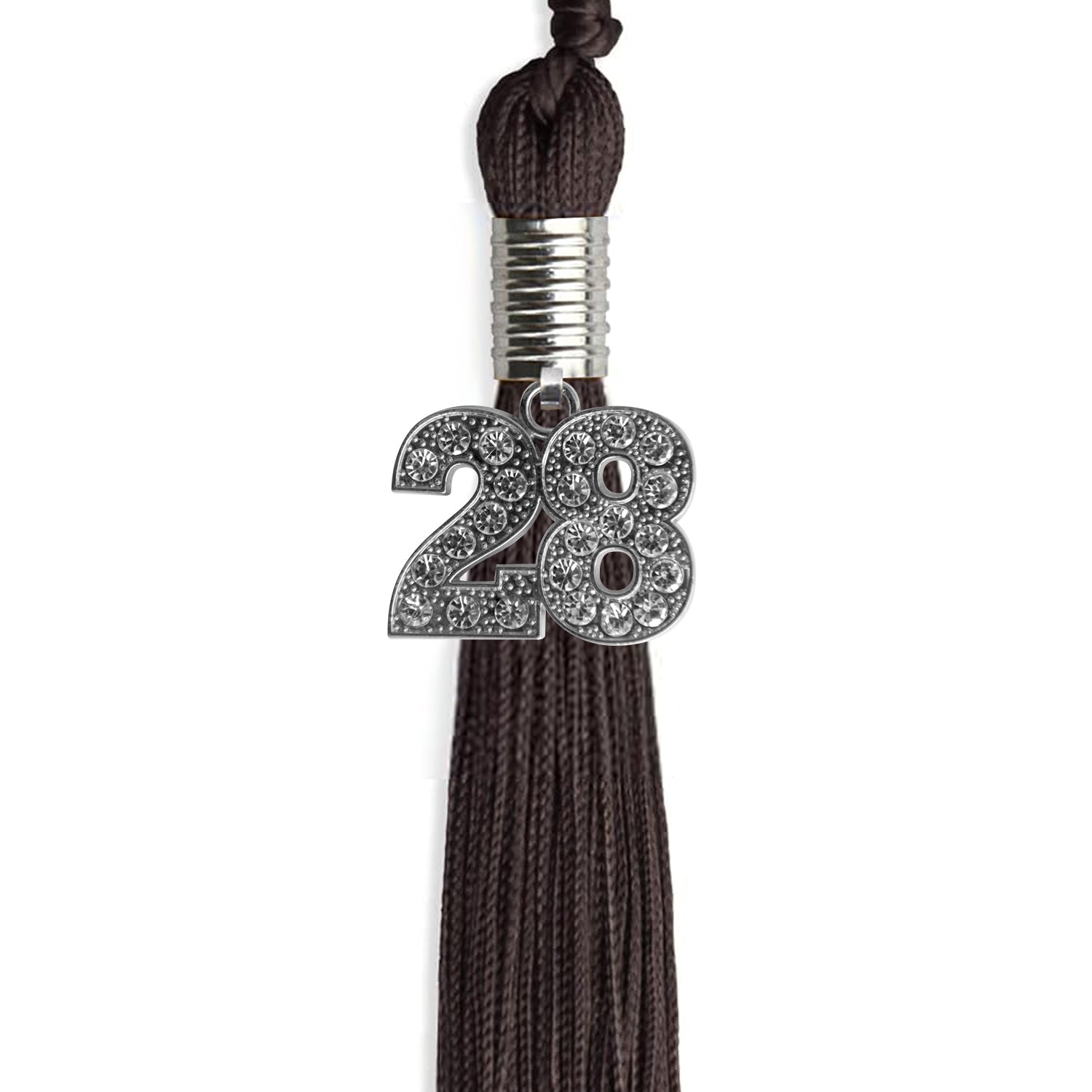 Brown Graduation Tassel with Silver Bling Charm by Wholesale Grad Supply