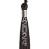 Brown Graduation Tassel with Silver Stacked Date Drop by Wholesale Grad Supply