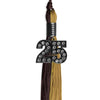 Brown/Antique Gold Graduation Tassel with Black Bling Charm by Wholesale Grad Supply