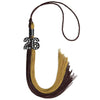 Brown/Antique Gold Graduation Tassel with Black Bling Charm by Wholesale Grad Supply