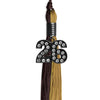 Brown/Antique Gold Graduation Tassel with Black Bling Charm by Wholesale Grad Supply