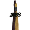 Brown/Antique Gold Graduation Tassel with Black Bling Charm by Wholesale Grad Supply