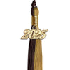 Brown/Antique Gold Graduation Tassel with Gold Bling Charm by Wholesale Grad Supply