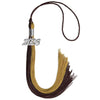 Brown/Antique Gold Graduation Tassel with Silver Bling Charm by Wholesale Grad Supply
