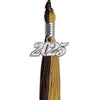 Brown/Antique Gold Graduation Tassel with Silver Bling Charm by Wholesale Grad Supply