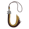 Brown/Antique Gold Graduation Tassel with Silver Bling Charm by Wholesale Grad Supply