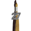 Brown/Antique Gold Graduation Tassel with Silver Bling Charm by Wholesale Grad Supply