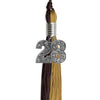 Brown/Antique Gold Graduation Tassel with Silver Bling Charm by Wholesale Grad Supply