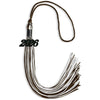 Brown/White Mixed Color Graduation Tassel with Black Bling Charm by Wholesale Grad Supply
