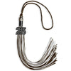 Brown/White Mixed Color Graduation Tassel with Black Bling Charm by Wholesale Grad Supply