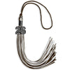 Brown/White Mixed Color Graduation Tassel with Black Bling Charm by Wholesale Grad Supply
