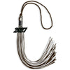 Brown/White Mixed Color Graduation Tassel with Black Bling Charm by Wholesale Grad Supply