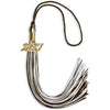 Brown/White Mixed Color Graduation Tassel with Gold Bling Charm by Wholesale Grad Supply