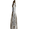 Brown/White Mixed Color Graduation Tassel with Stacked Silver Date Drop by Wholesale Grad Supply