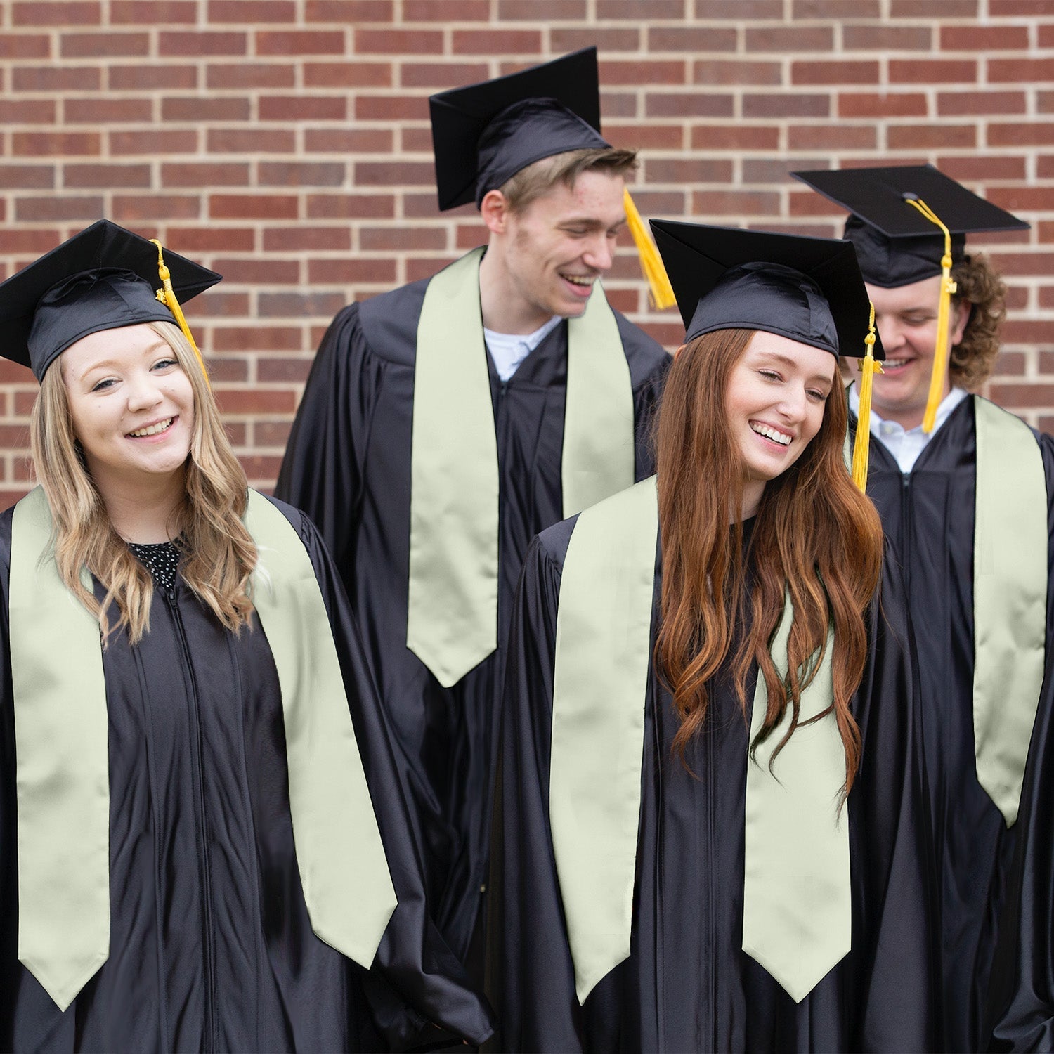 Cream Graduation Stole by Wholesale Grad Supply