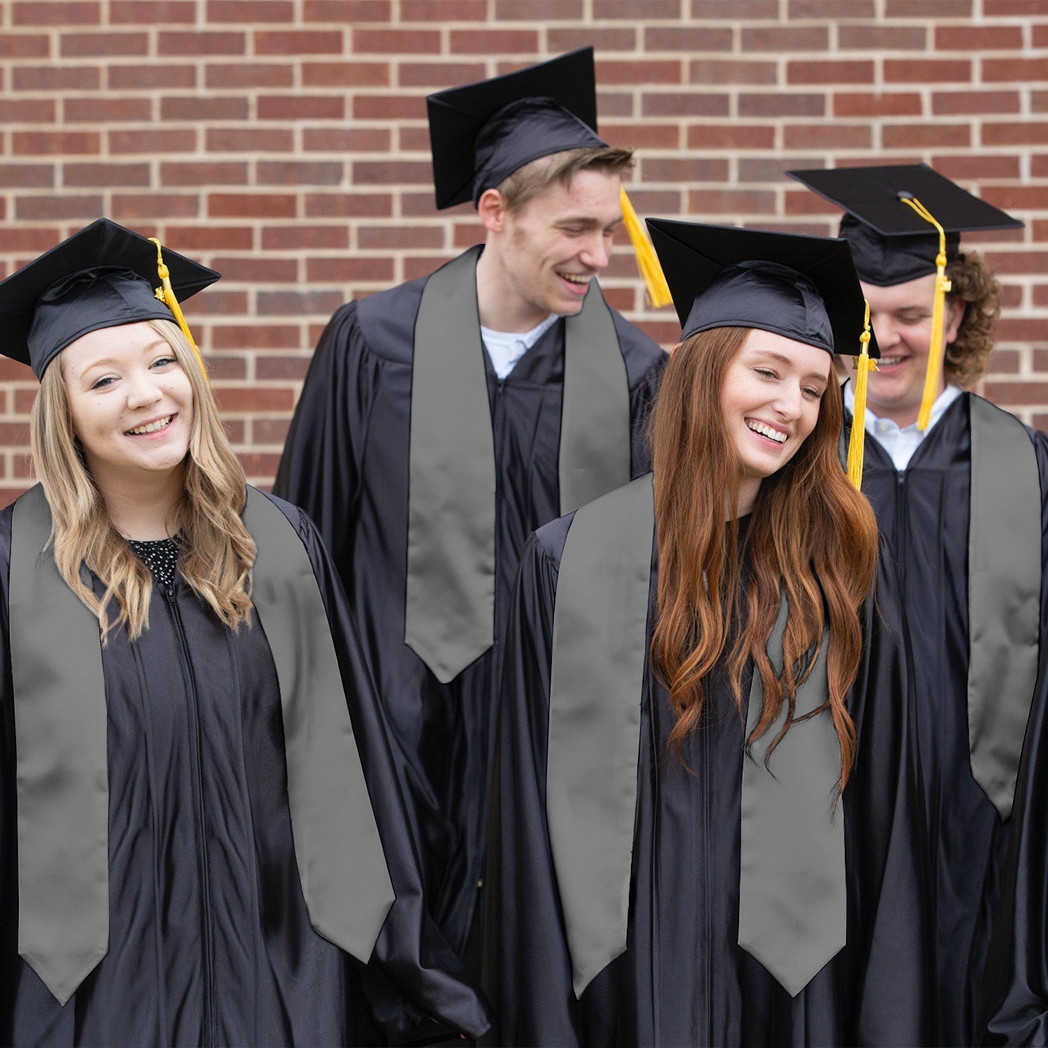 Dark Grey Graduation Stole by Wholesale Grad Supply