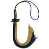 Dark Navy Blue/Antique Gold Graduation Tassel with Black Bling Charm by Wholesale Grad Supply
