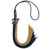 Dark Navy Blue/Antique Gold Graduation Tassel with Black Bling Charm by Wholesale Grad Supply