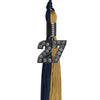 Dark Navy Blue/Antique Gold Graduation Tassel with Black Bling Charm by Wholesale Grad Supply