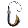 Dark Navy Blue/Antique Gold Graduation Tassel with Silver Bling Charm by Wholesale Grad Supply