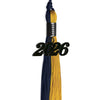 Dark Navy Blue/Bright Gold Graduation Tassel with Black Bling Charm by Wholesale Grad Supply