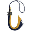 Dark Navy Blue/Bright Gold Graduation Tassel with Black Bling Charm by Wholesale Grad Supply