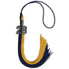 Dark Navy Blue/Bright Gold Graduation Tassel with Black Bling Charm by Wholesale Grad Supply