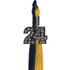 Dark Navy Blue/Bright Gold Graduation Tassel with Black Bling Charm by Wholesale Grad Supply
