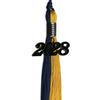 Dark Navy Blue/Bright Gold Graduation Tassel with Black Bling Charm by Wholesale Grad Supply