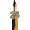 Dark Navy Blue/Bright Gold Graduation Tassel with Gold Bling Charm by Wholesale Grad Supply