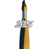 Dark Navy Blue/Bright Gold Graduation Tassel with Silver Bling Charm by Wholesale Grad Supply