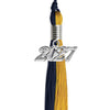 Dark Navy Blue/Bright Gold Graduation Tassel with Silver Bling Charm by Wholesale Grad Supply