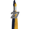 Dark Navy Blue/Bright Gold Graduation Tassel with Silver Bling Charm by Wholesale Grad Supply