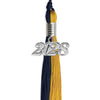 Dark Navy Blue/Bright Gold Graduation Tassel with Silver Bling Charm by Wholesale Grad Supply
