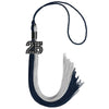 Dark Navy Blue/Grey Graduation Tassel with Black Bling Charm by Wholesale Grad Supply