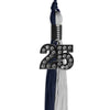Dark Navy Blue/Grey Graduation Tassel with Black Bling Charm by Wholesale Grad Supply