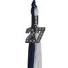 Dark Navy Blue/Grey Graduation Tassel with Black Bling Charm by Wholesale Grad Supply
