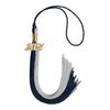 Dark Navy Blue/Grey Graduation Tassel with Gold Bling Charm by Wholesale Grad Supply