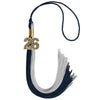 Dark Navy Blue/Grey Graduation Tassel with Gold Bling Charm by Wholesale Grad Supply