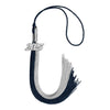Dark Navy Blue/Grey Graduation Tassel with Silver Bling Charm by Wholesale Grad Supply